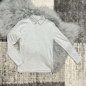 J. Crew Crew‎ Cuts Youth Boy's Gray Long Sleeve Polo Shirt Size 12